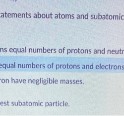 Statements particles subatomic